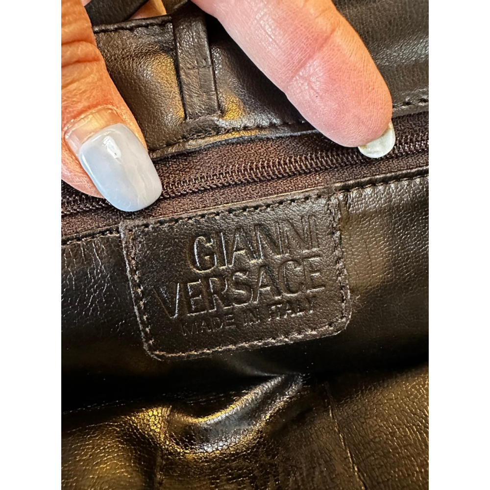 Gianni Versace Black Leather Medusa Tote Bag - Picture 4 of 13